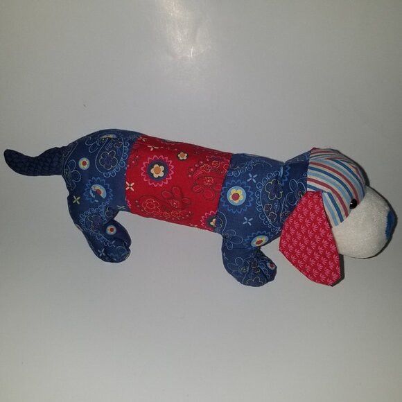 Daschie GANZ Puppy Dog Plush Red Blue Paisley 16" Long Stuffed Animal Lovey Toy - Picture 6 of 10